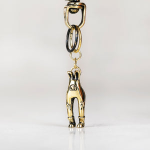 BLAMO Billy brass keychain with rabbit charm