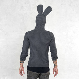 Adult Mens Gray Hooded Bunny Outfit 
