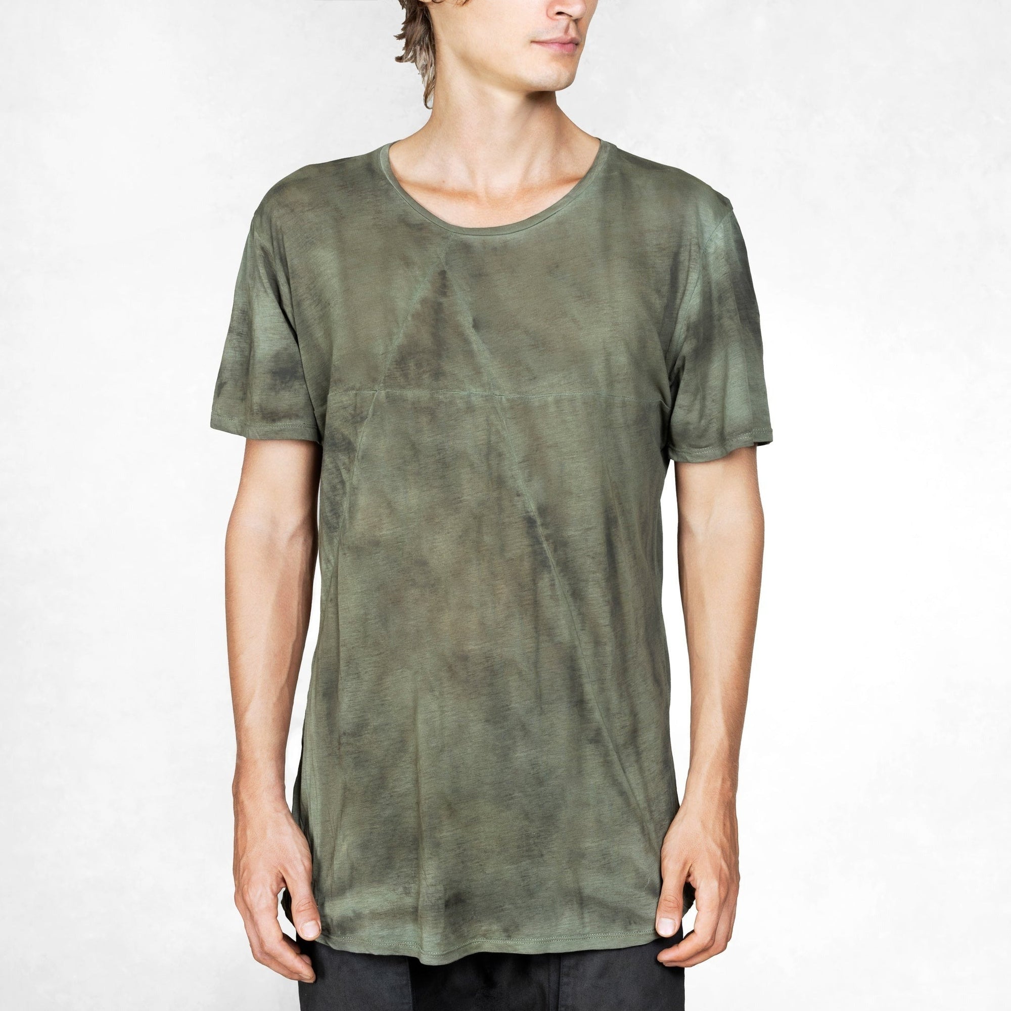 Hand Painted Olive Green Cut & Sew T