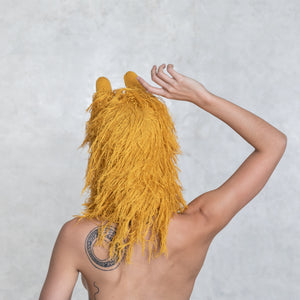 Hand Knitted Yellow Balaclava Mask