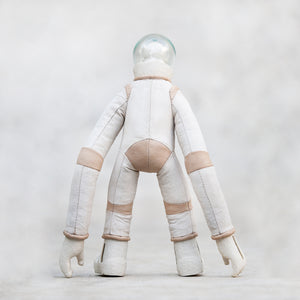 Ceramic and Leather Skull Astronaut Art Figurin