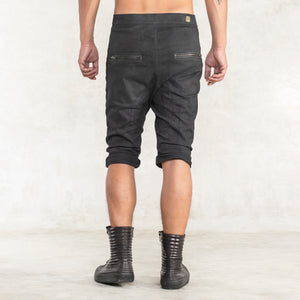 Moto Inspired Black Shorts with Pockets