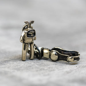 Brass Flying Space Monkey Keychain Art