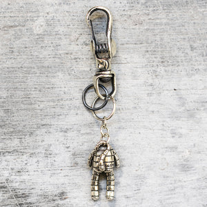 Keychain with Dangling Brass Monkey Charm