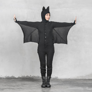Hooded Back Bat Playsuit For Adults 