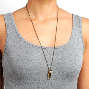 Brass Rabbit Wearable Art Jewelry Necklace