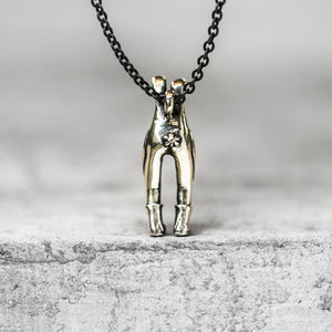 Brass Rabbit Pendant on Brass Chain Necklace