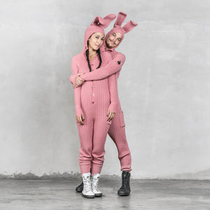 Hooded Unisex Pink Rabbit Suit Onesies