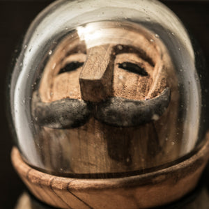  Spaceman Hand Carved Wood Sculpture