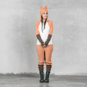 Adult Cotton Knit Fox Onesie