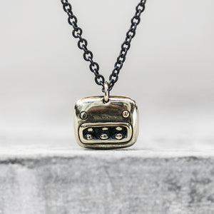 Monster Oxidized Brass Pendant Necklace