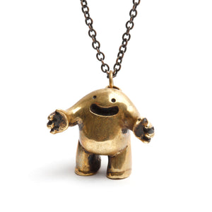 Blamo Brass Hug Wearable Art Jewelry Necklace