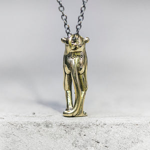 Brass Monkey Pendant and Chain Necklace