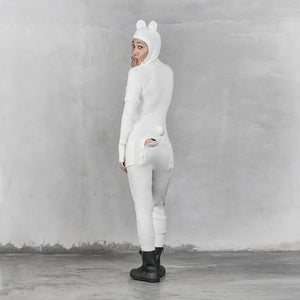 Cotton Knit Polar Bear Onesie Costume