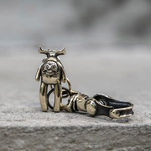 Blamo Brass Skull Keychain Art