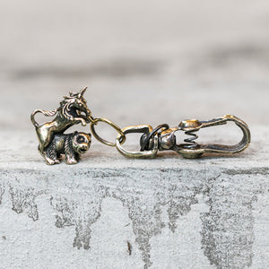 Brass Unicorn Panda Keychain Art