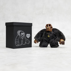 Fur and Wood Ape Toy Art with BLAMO box