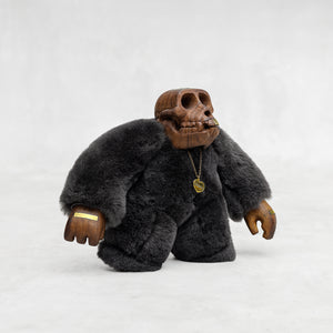 Fur and Wood Monkey Toy Art
