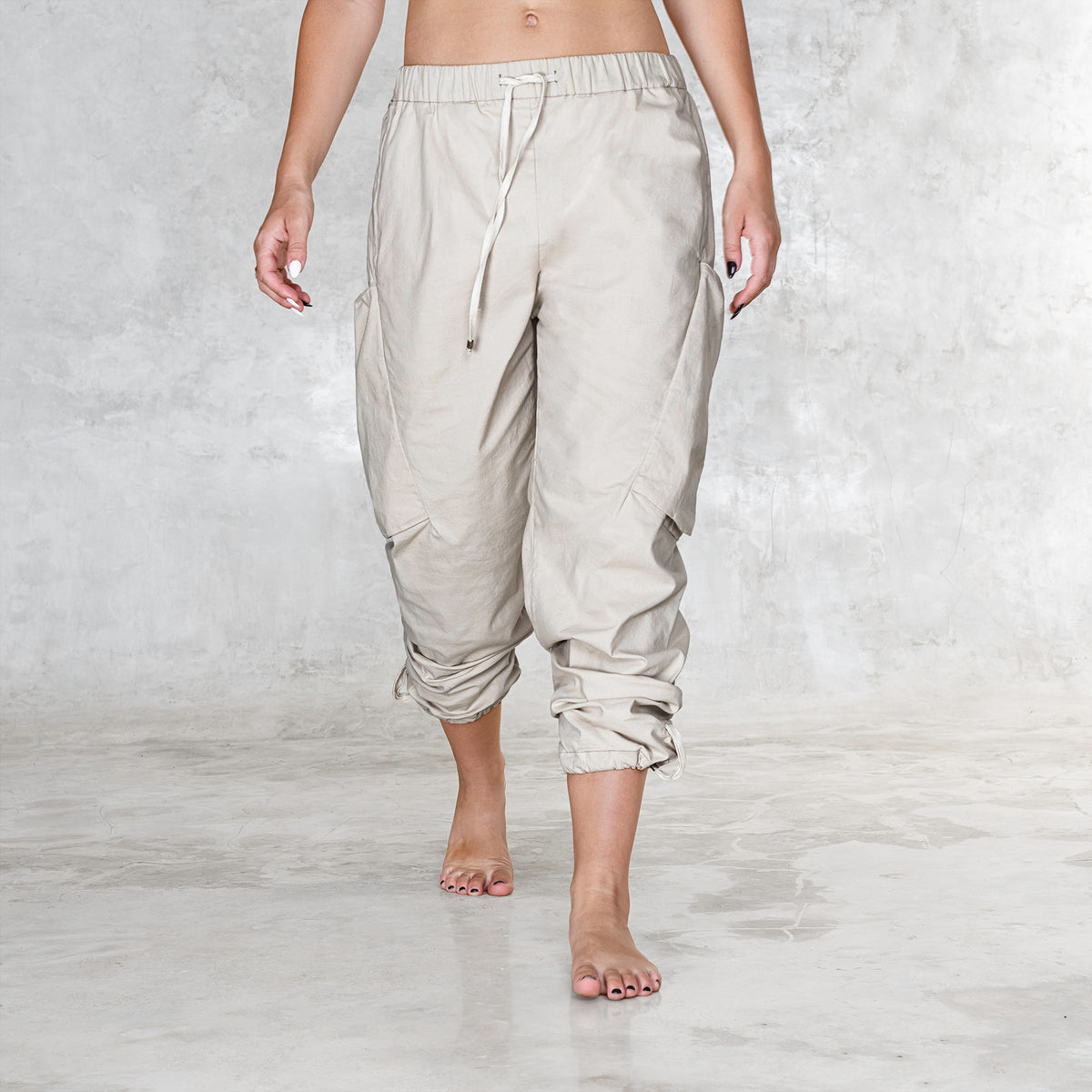 A front view of a cargo style BLAMO pant from the waist down 