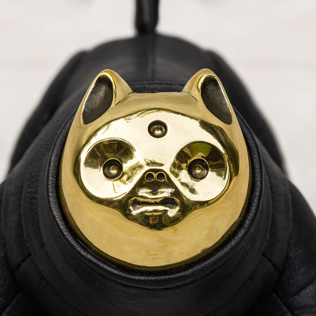 Small Blamo leather and brass cat dog toy