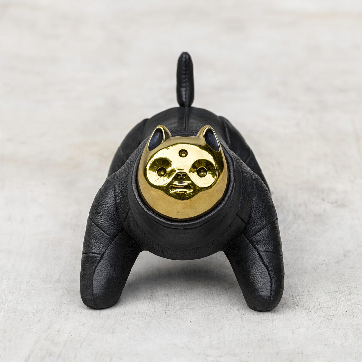 Small Blamo leather and brass cat dog toy