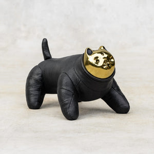 Small Blamo leather and brass cat dog toy