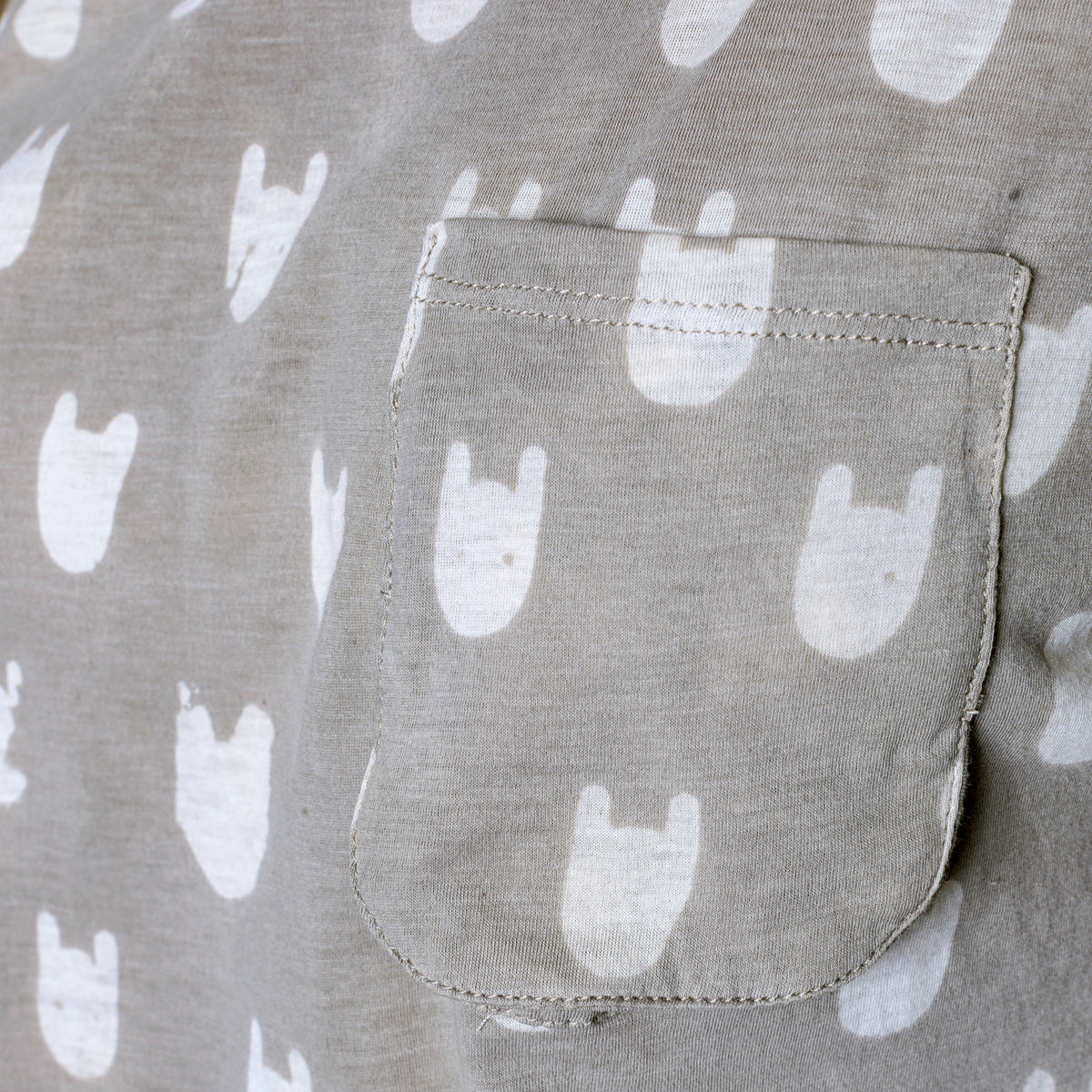 Close up of a pocket on a tee shirt