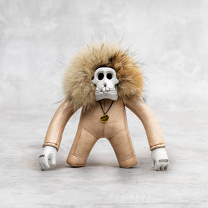 Ceramic and Leather Blamo Designer Monkey Art Toy