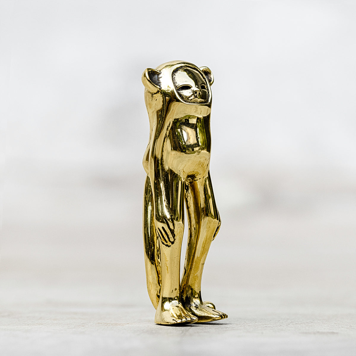 small brass Blamo monkey statur 