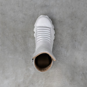 White ridged high top -top view