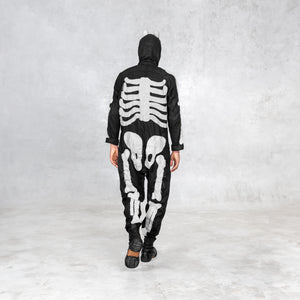 Linen Skeleton Onesie - Black