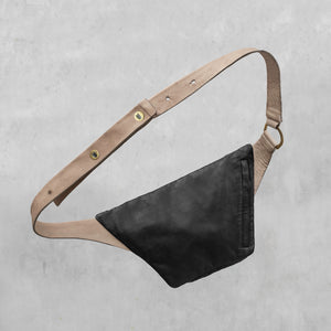 Leather X Body Belt Bag - Black