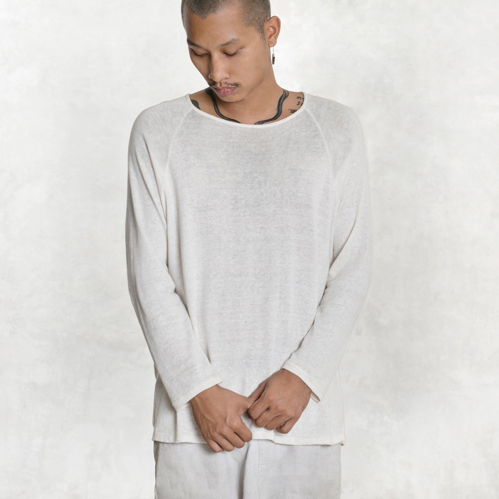 long sleeve white linen shirt