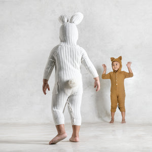 bunny and lion baby onesie costumes