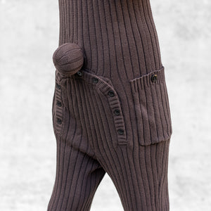 Hooded Brown Bear Adult Playsuits with butt flap and tail