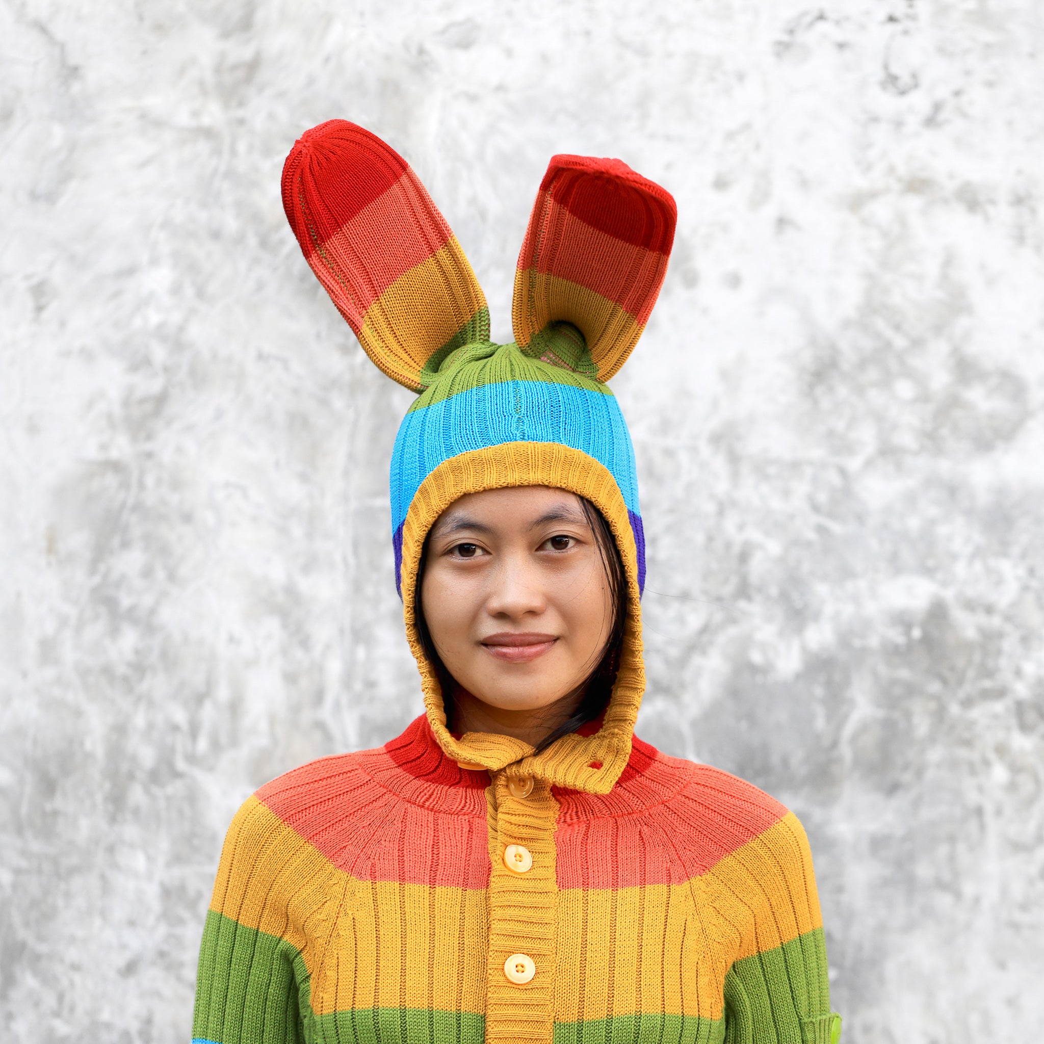 Crochet Adult Kigurumi Bunny Onesie Rainbow