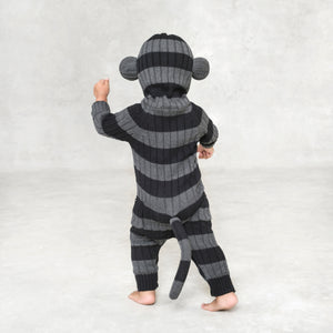 hooded baby monkey onesie with tail