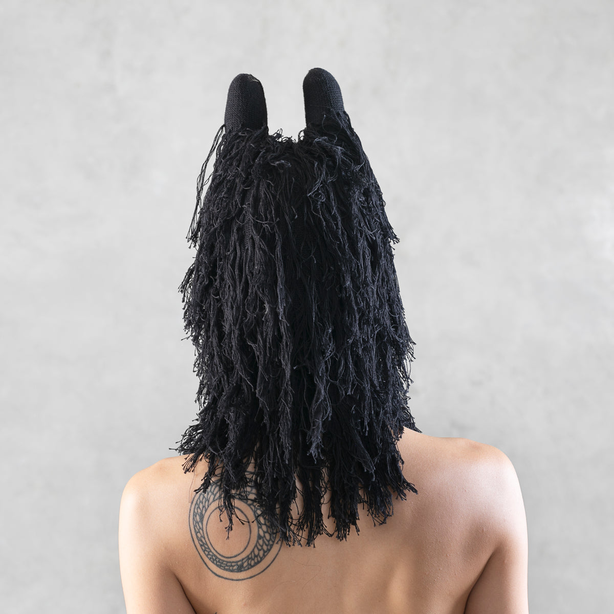 Black Hand Knit Balaclava Mask