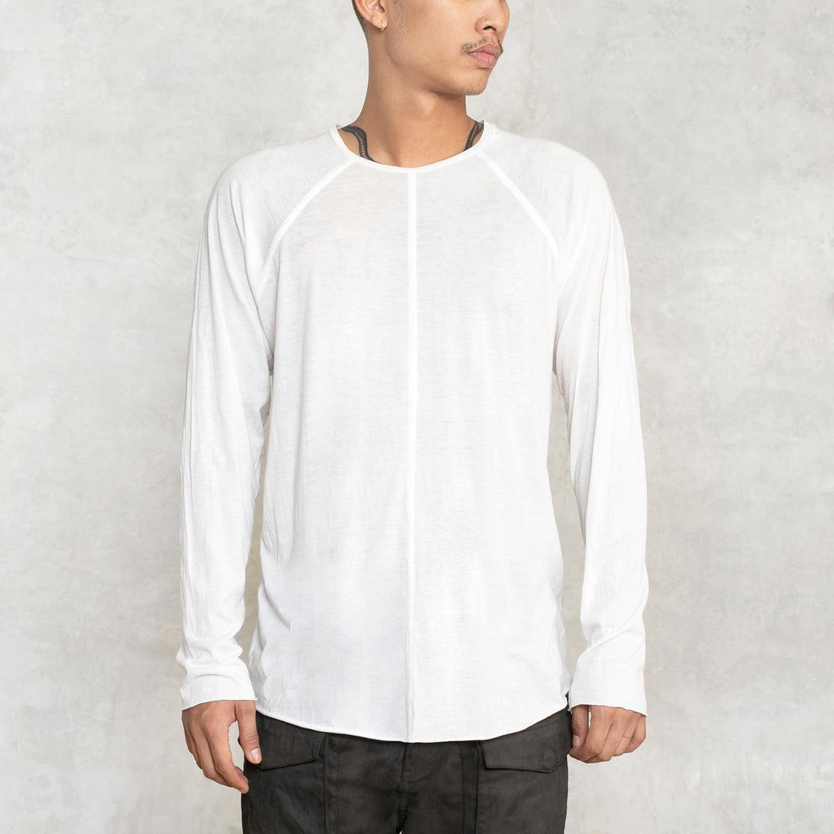 Adult Supima Cotton White Long Sleeve Shirt