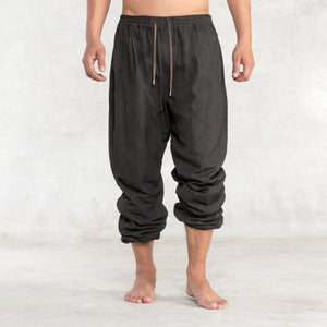 Black Linen Loose Relaxed Fit Pants