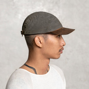 Canvas and Leather 5 Panel Hat