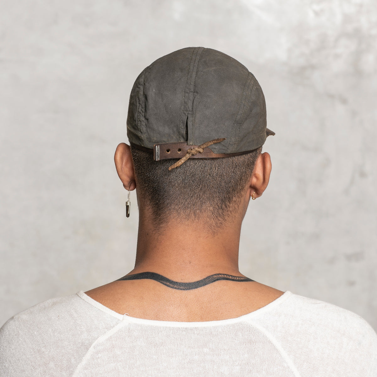 Hand Painted Olive Green Baseball Hat