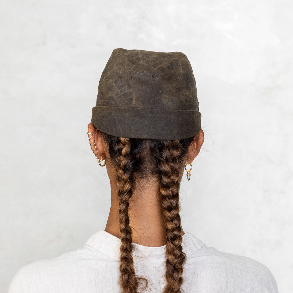 Hand Painted Olive Green Field Hat