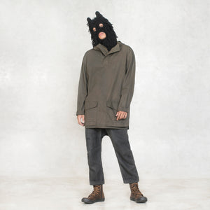 Olive Green Jacket with Pockets and Hood