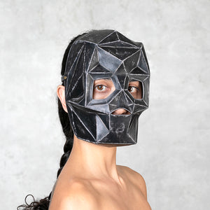 Black Hand Formed Leather Mask