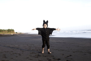 cotton black bat hoodie for kids