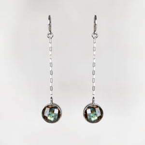Labradorite Brass Sterling Silver Earrings