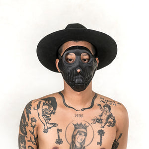 Black Leather Ape Skull Mask