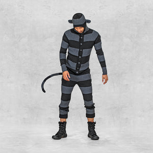 Black and Gray Monkey All In One Jumpsuit for Adults