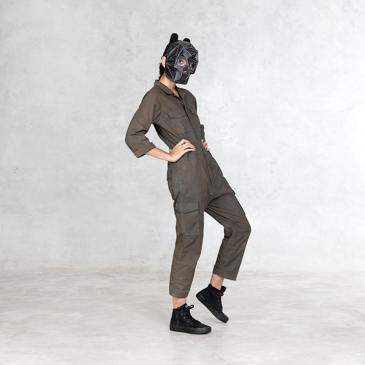 Functional Green Jumpsuit with Pockets